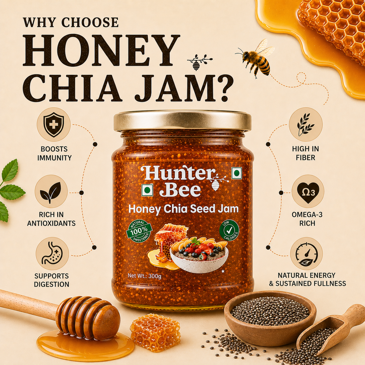 Hunter Bee Chia Seed Jam